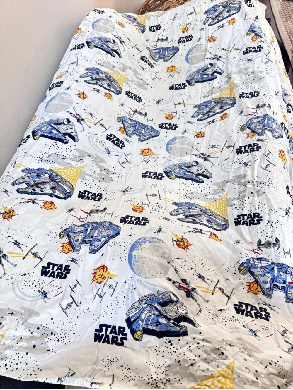Star Wars Millennium Falcon Twin Duvet Pottery Barn Kids PBK COTTON comforter